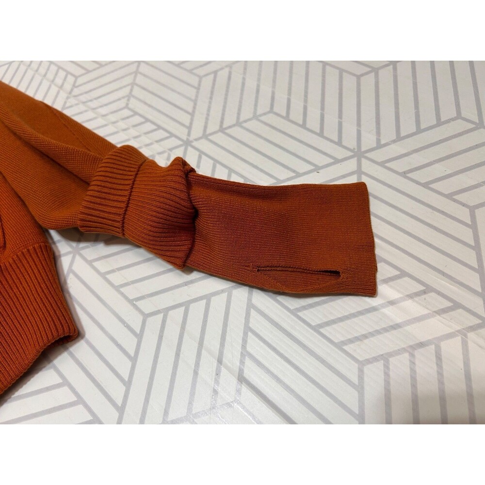 $249 Athleta Sequoia size Small Sweater Jacket Zip Foliage Orange Old Money I - Picture 14 of 15